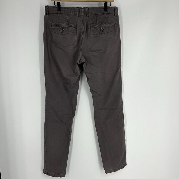 Perk Pants Size 32x32 Mens Gray Slim Fit Stretch Tapered Leg Flat Front Chino - Picture 5 of 8